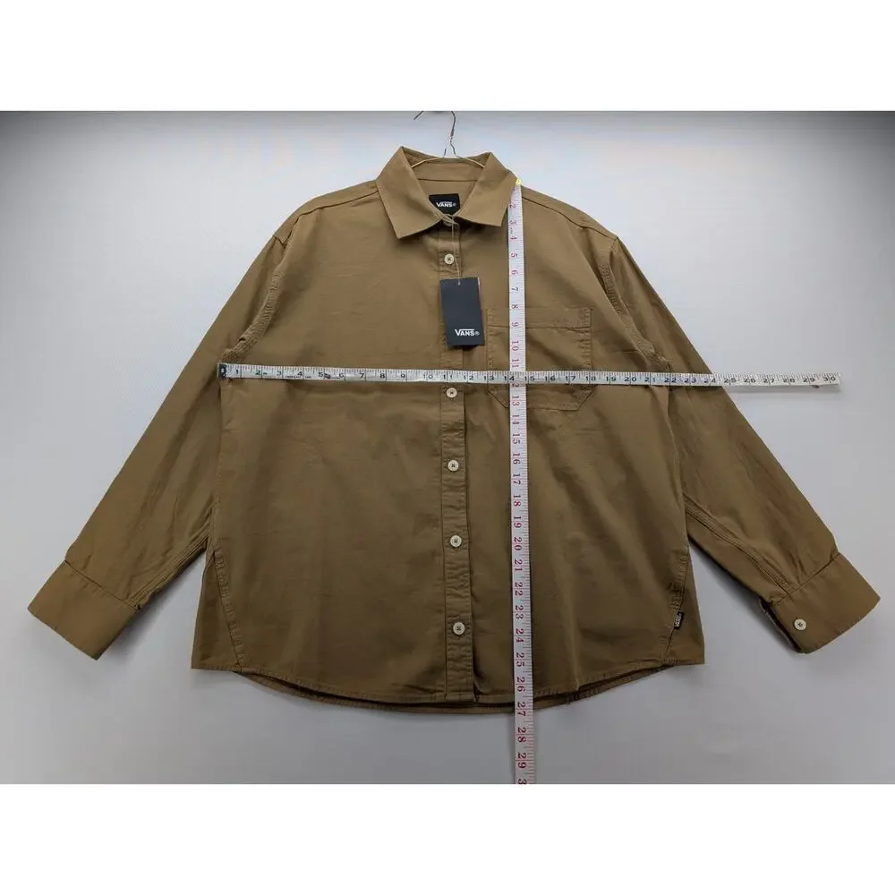 NWT Vans Women's Canvas Utility Shirt in Dachshund Brown size Small - Picture 8 of 9